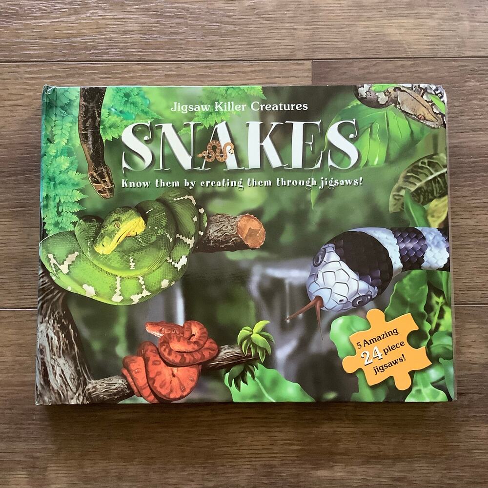 Jigsaw Killer Creatures Snakes 5 24-Piece Jigsaw Puzzles New